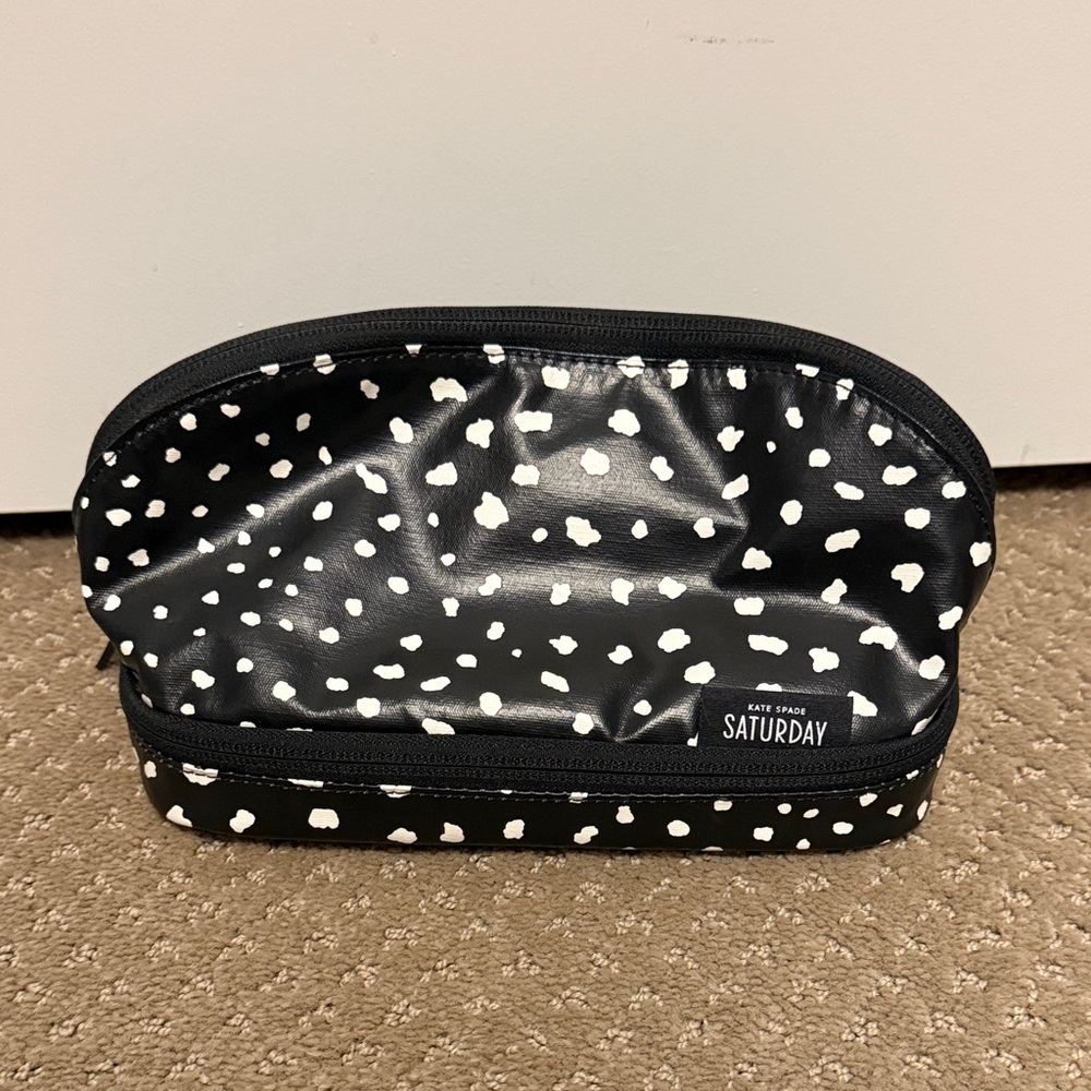 kate spade Saturday Black and White Polka Dot Travel Pouch
